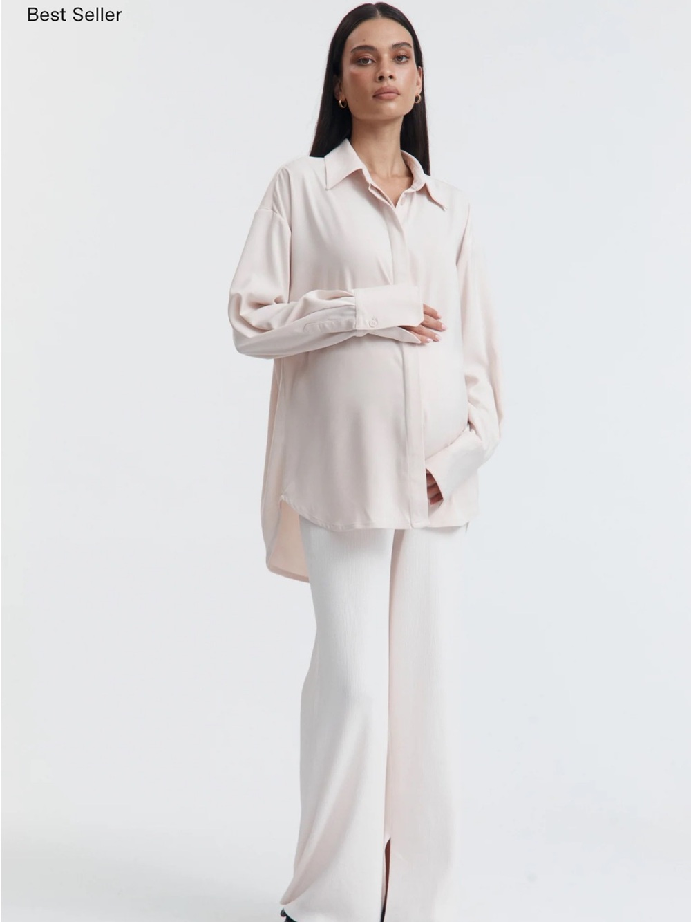 Légoe Heritage Oversized Pale Blush Button-Up Shirt